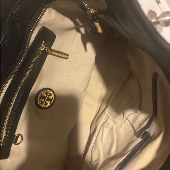Tory Burch Bombe Leather Tote logo purse designer handbag t design accessory bag